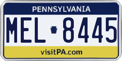 PA license plate MEL8445