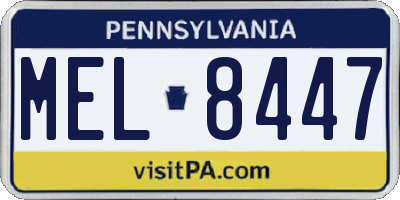 PA license plate MEL8447