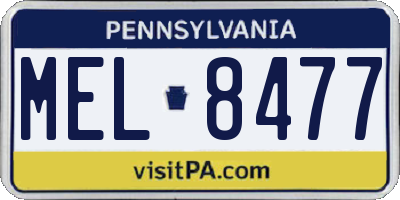 PA license plate MEL8477