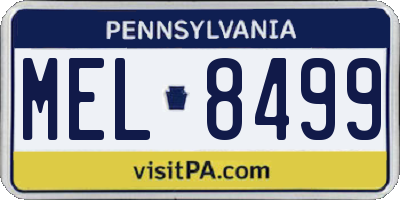 PA license plate MEL8499
