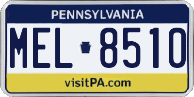 PA license plate MEL8510