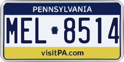 PA license plate MEL8514