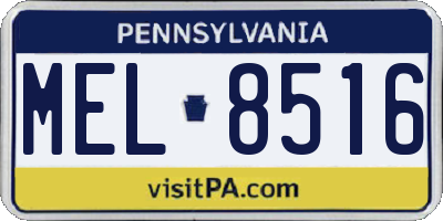 PA license plate MEL8516