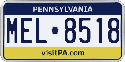 PA license plate MEL8518
