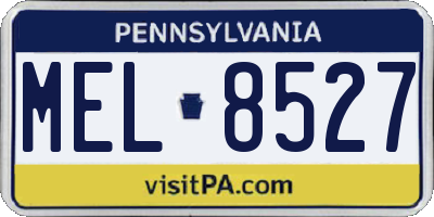 PA license plate MEL8527