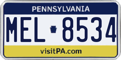 PA license plate MEL8534