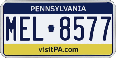 PA license plate MEL8577
