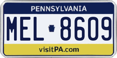 PA license plate MEL8609