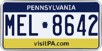 PA license plate MEL8642