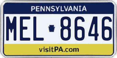 PA license plate MEL8646