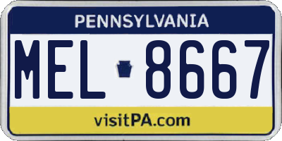 PA license plate MEL8667