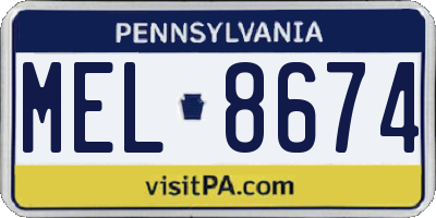 PA license plate MEL8674