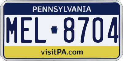 PA license plate MEL8704