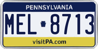 PA license plate MEL8713