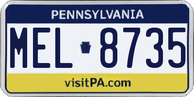PA license plate MEL8735