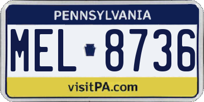 PA license plate MEL8736