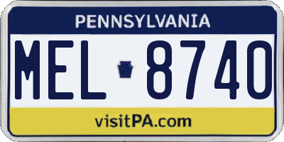 PA license plate MEL8740