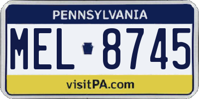 PA license plate MEL8745