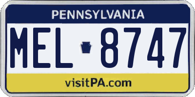 PA license plate MEL8747