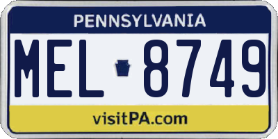 PA license plate MEL8749