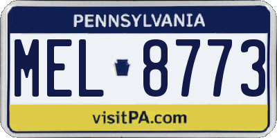 PA license plate MEL8773