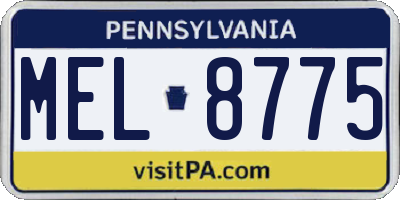 PA license plate MEL8775