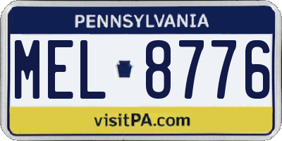 PA license plate MEL8776