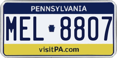 PA license plate MEL8807