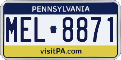PA license plate MEL8871