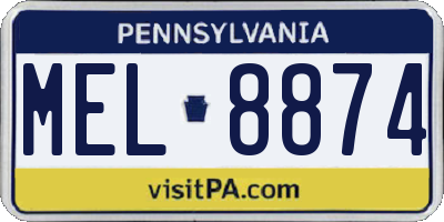 PA license plate MEL8874