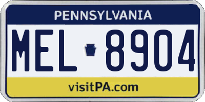 PA license plate MEL8904