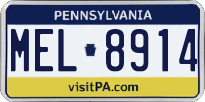 PA license plate MEL8914