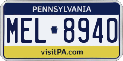 PA license plate MEL8940