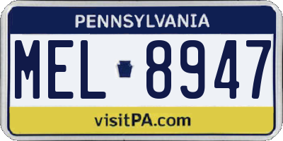 PA license plate MEL8947