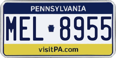 PA license plate MEL8955