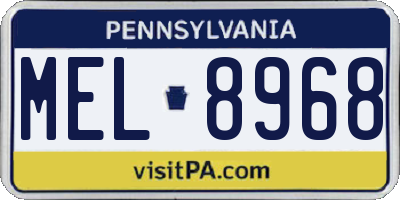 PA license plate MEL8968