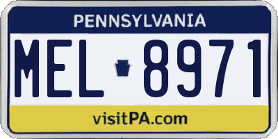 PA license plate MEL8971