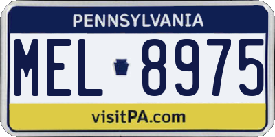 PA license plate MEL8975