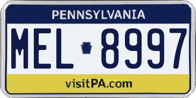 PA license plate MEL8997