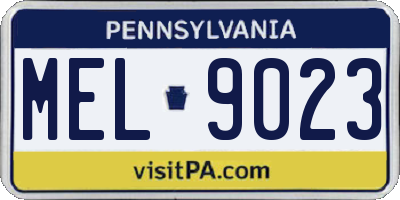 PA license plate MEL9023