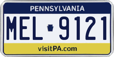 PA license plate MEL9121