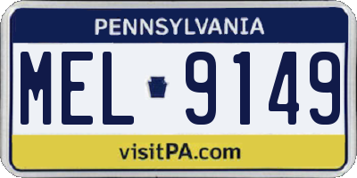 PA license plate MEL9149