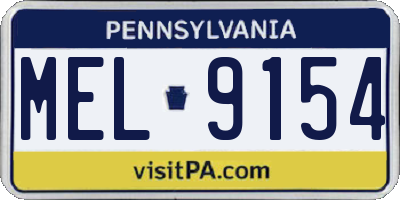 PA license plate MEL9154