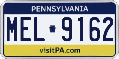 PA license plate MEL9162