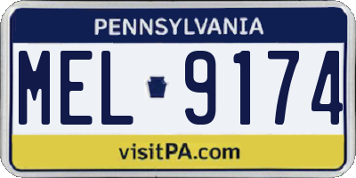 PA license plate MEL9174