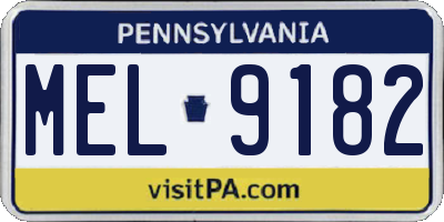 PA license plate MEL9182