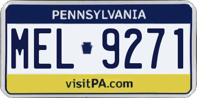PA license plate MEL9271