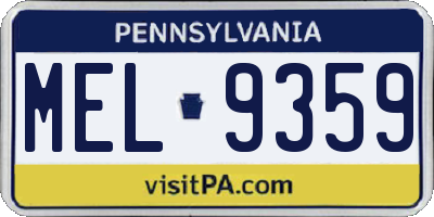 PA license plate MEL9359