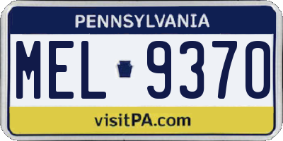 PA license plate MEL9370