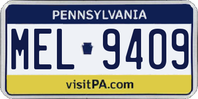 PA license plate MEL9409